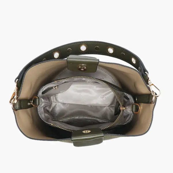 Farrah Suede Bucket Bag w/ Top Handle & Inner Bag