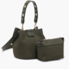 Farrah Suede Bucket Bag w/ Top Handle & Inner Bag
