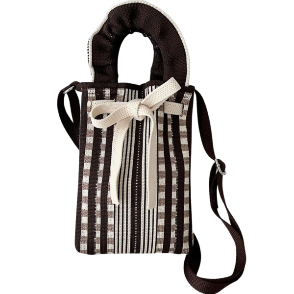 blackhairclipwithrhinestones_99.png Stylish Patterned Handbag with Unique Handle Design